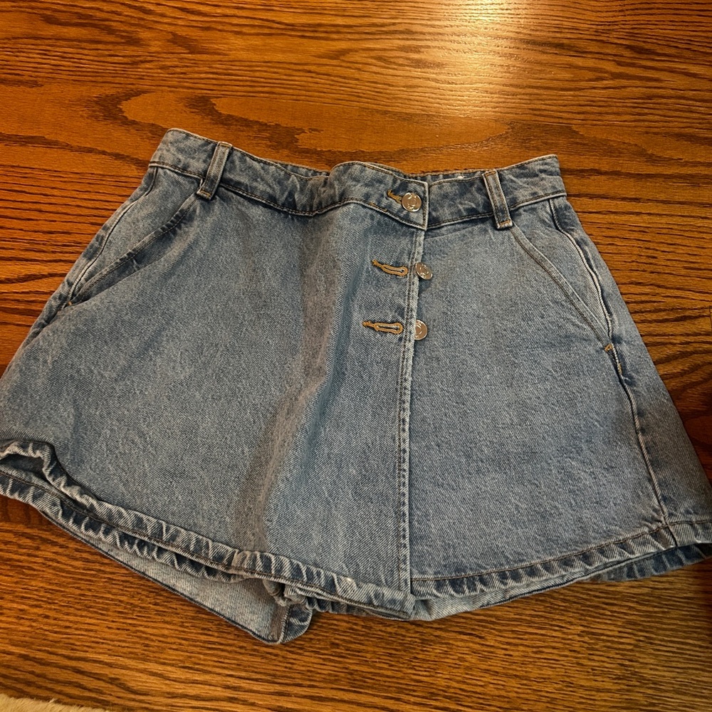Zara Light Blue Denim Mini Skort